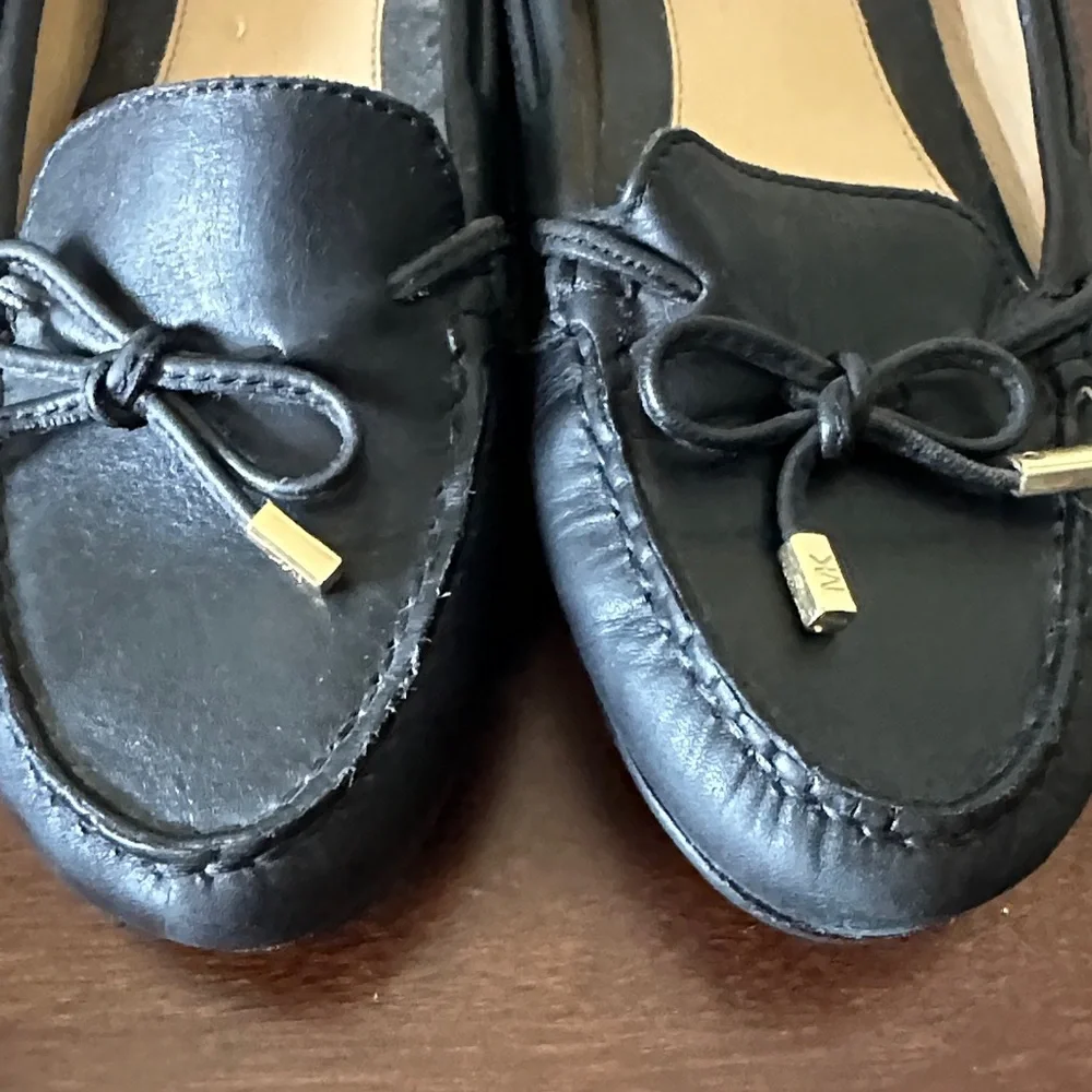 Michael Kors Black Leather Bow Driver Flats US7.5M - Picture 4 of 10
